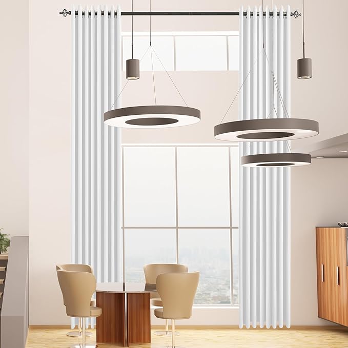 Blackout Curtains for High Ceiling, Extra Long Tall Curtains 18ft Length Solid Grommet Window Drapes for 2 Story High Living Room Loft, Set of 1 Curtain Panel 108 W x 215 L Inches Ash White
