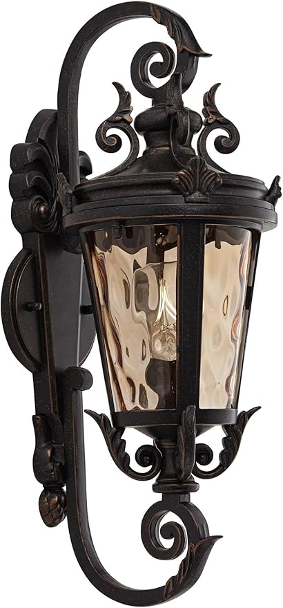 John Timberland Casa Marseille European Vintage Outdoor Wall Light Bronze French Vintage Sconce Fixture Decor for Exterior House Porch Patio Outside Deck Garage Yard Front Door Garden Home