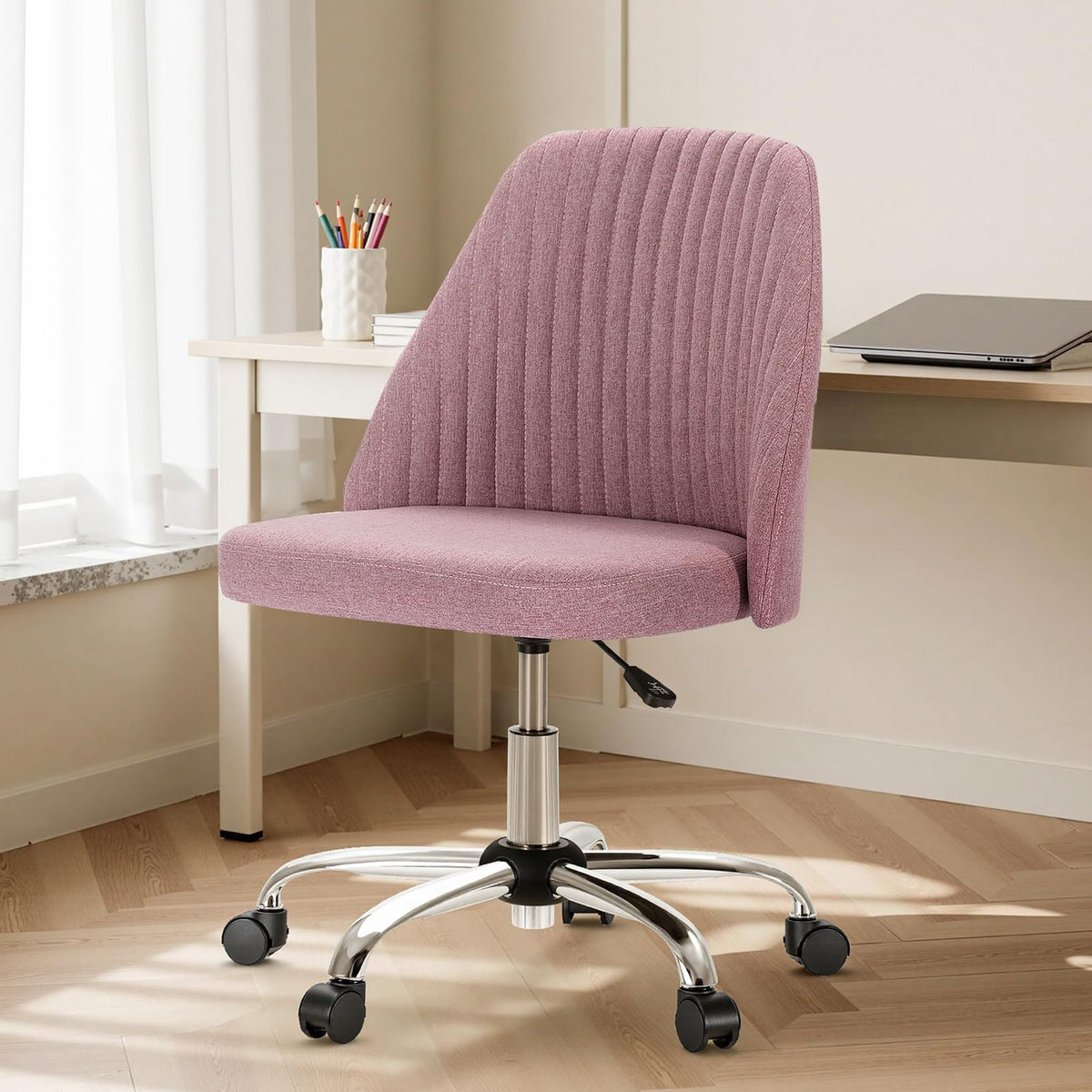 DUMOS Home Office Chair, Comfy Desk Chair with Rolling Wheels
