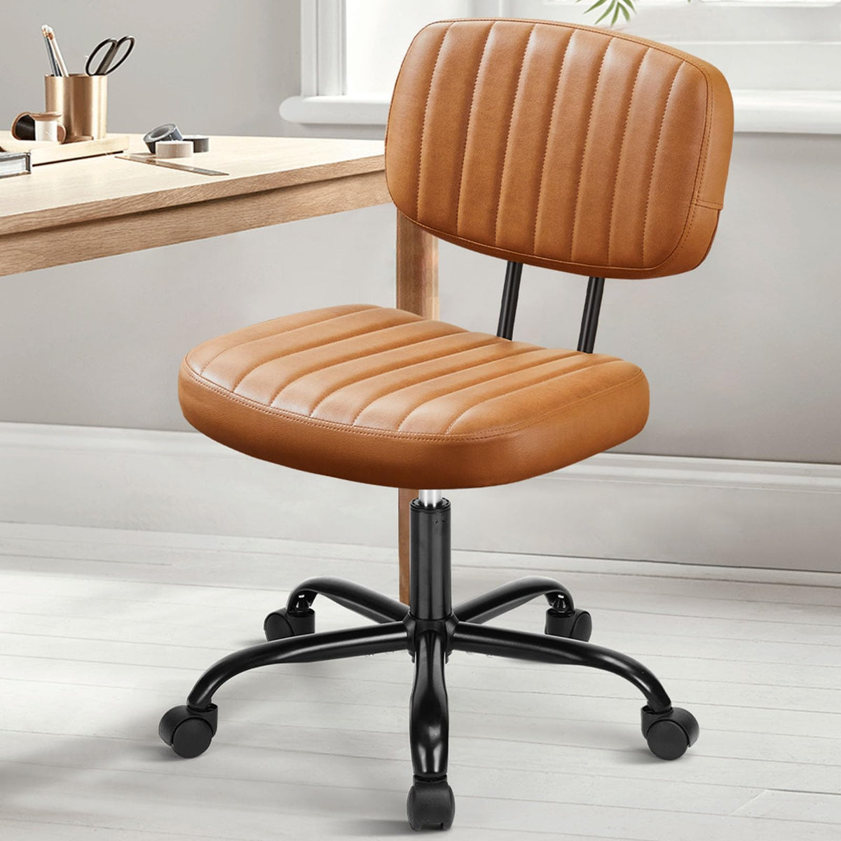 DUMOS Small Desk Chair, Home Office Chair, Lumbar Support