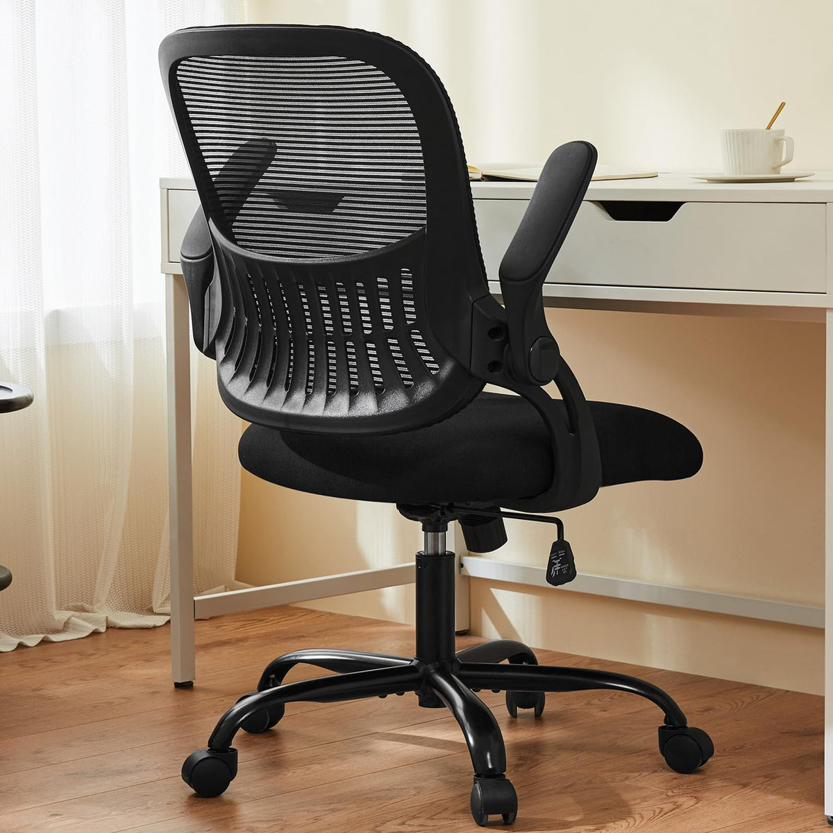 Sweetcrispy Computer Desk Chair, Swivel Task Chair with Lumbar Support