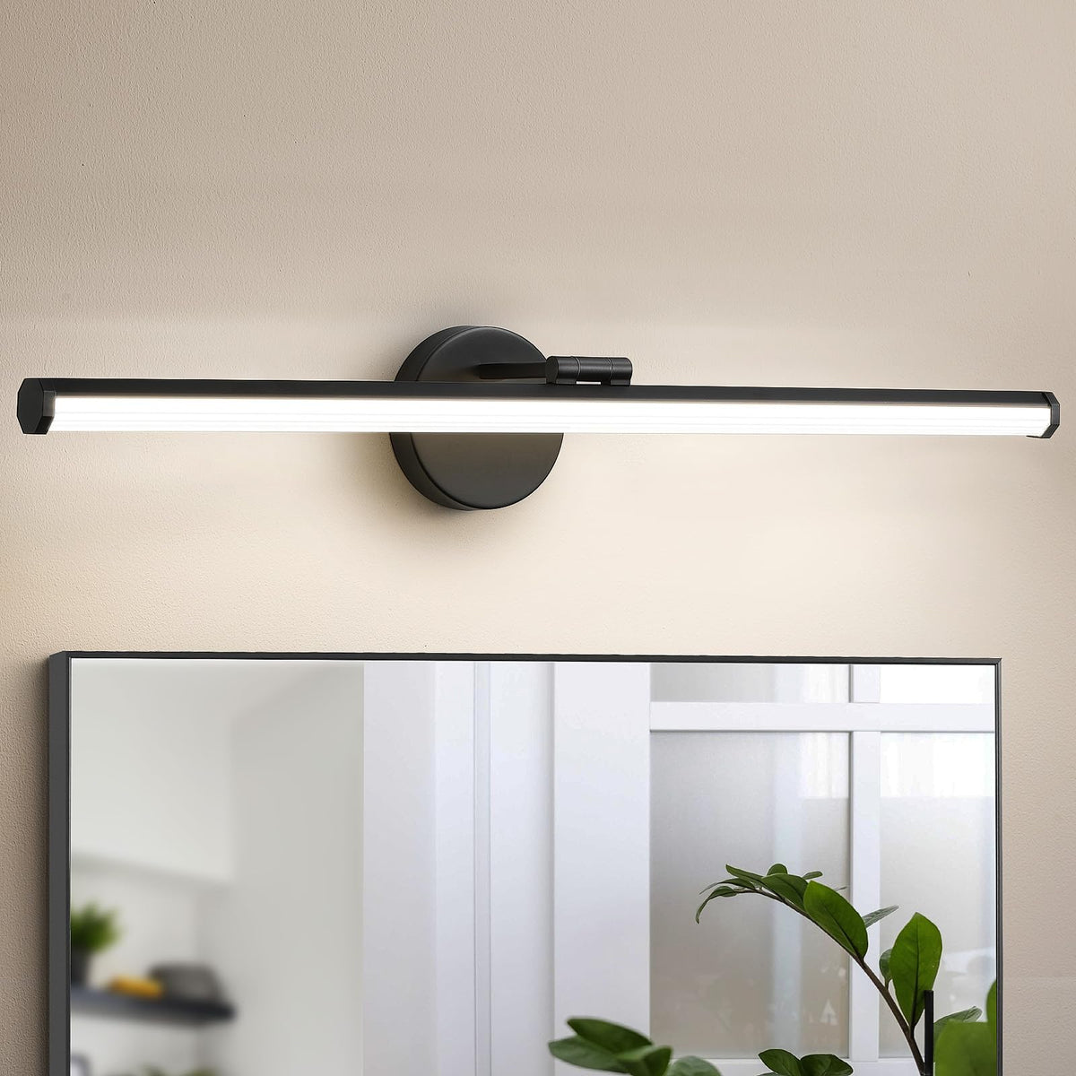 KAISITE Bathroom Vanity Light Over Mirror - 30 Inch Black Vanity Light Fixture 24W 4000K Dimmable Modern LED Vanity Lighting Fixture Rotatable Bath Vanity Light Bar for Bathroom