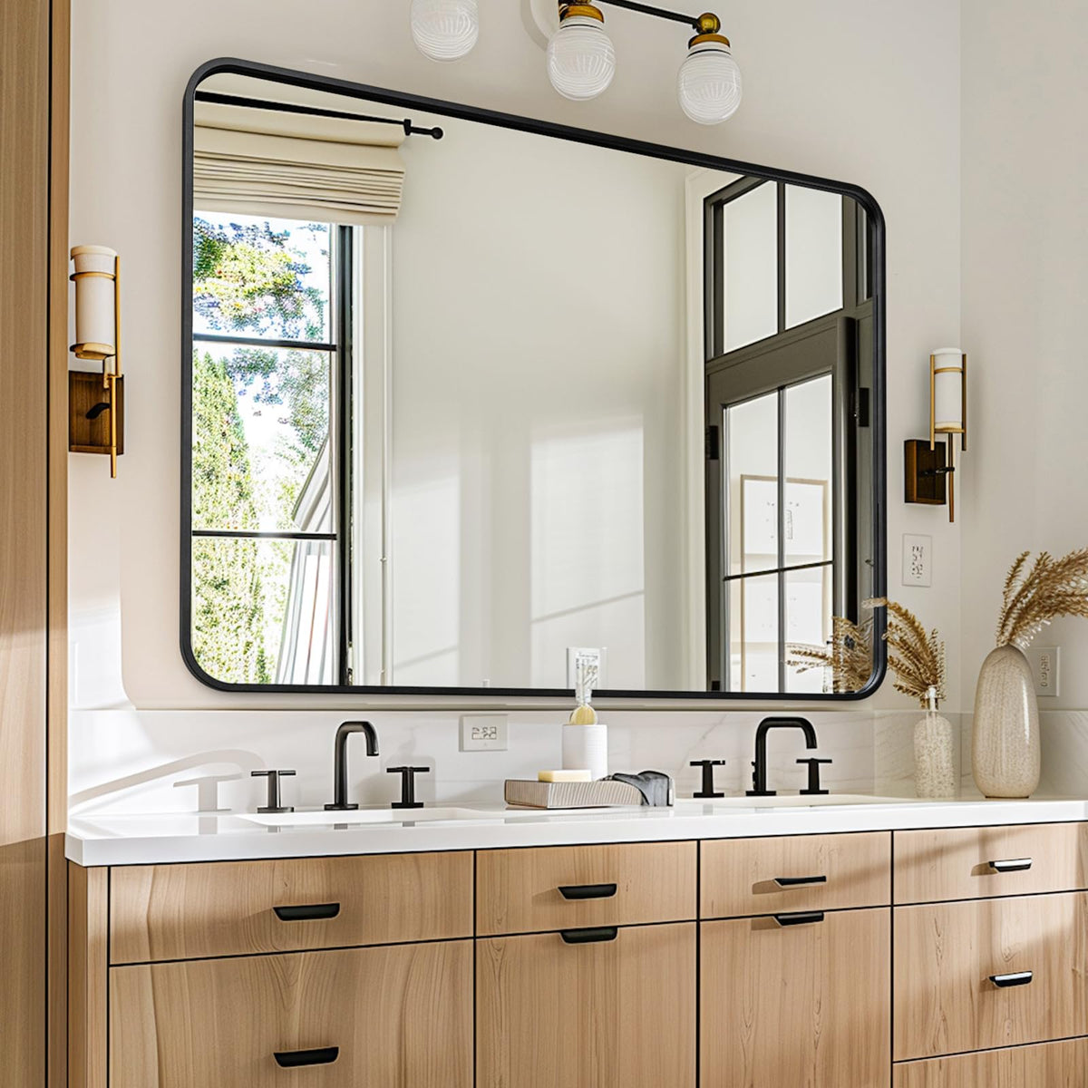 USHOWER Black Bathroom Mirrors for Over Sink 30 x 40 Inch