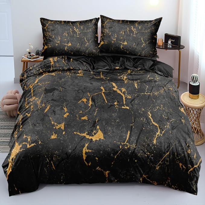 Luxury Palm Leaves Duvet Cover Set Tropical Bedding Set with Pillowcases Modern Green Comforter-Cover Bed Set King Size