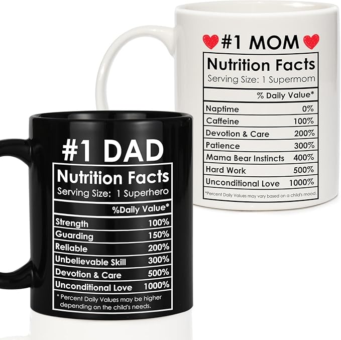 Breezy Valley Best Mom and Dad Coffee Mugs Gifts - Christmas Gifts for Parents, Anniversary Parents Gift, Fathers Day, Mothers Day or Valentines Day - Couple Gift Set for Mom and Dad