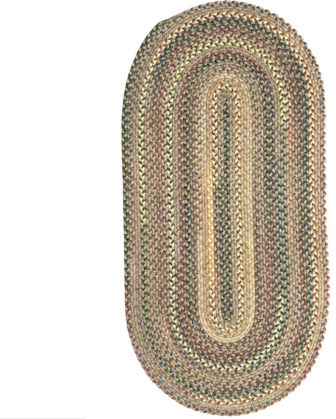 Capel American Heritage Moss Multi 4' 0" X 6' 0" Oval Braided Rug