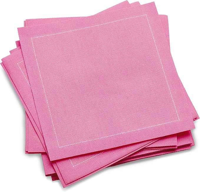 Five Star Cocktail Napkins, 50 Luxury Cotton Disposable Cocktail Party Napkins, 4.5" x 4.5" for Home Bars, Game Nights, Beverages, Birthdays, Weddings & Holidays, Citron