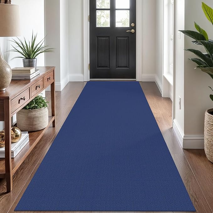 KOZYFLY Washable Runner Rug 3x8 ft Hallway Kitchen Runner Rugs with Rubber Backing Bobo Entryway Runner Indoor, Carpet Runners for Hall Entryway Bedroom, Royal Blue