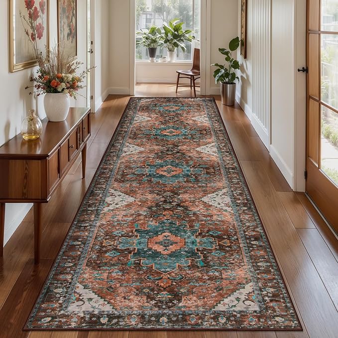 Ciicool 3x10ft Hallway Non Slip Rug, Washable Runner Rug Soft Pet Friendly Indoor Floor Long Carpet Low Pile Rug for Bathroom Kitchen Living Room Bedside Entryway