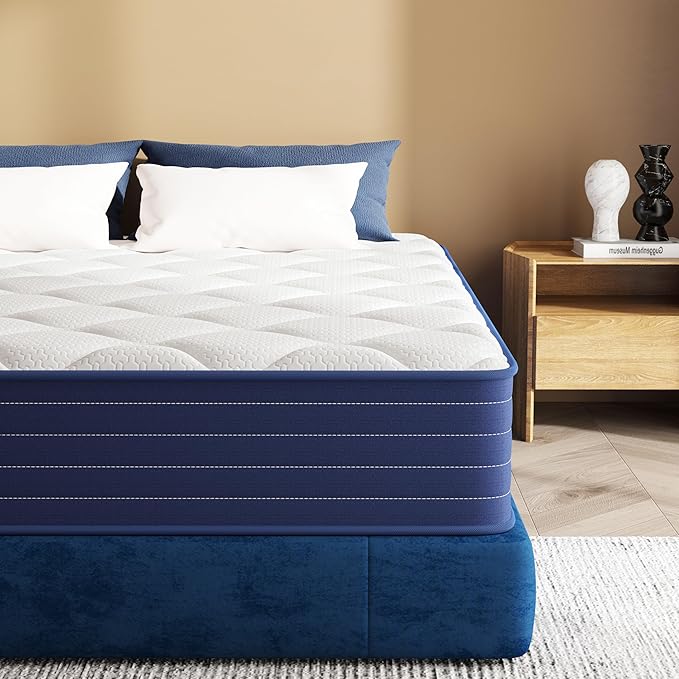 Full Mattress, 12 Inch Full Size Mattress in a Box, Double Mattress, Pocket Spring&Memory Foam, Medium, Motion Isolation, Fiberglass Free, CertiPUR-US Certified