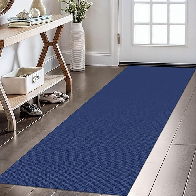 KOZYFLY Washable Runner Rug 2x6 Ft Runners for Hallways Kitchen Runner Rugs with Rubber Backing Braided Cotton Entryway Runner Indoor, Carpet Runners for Hallway Entryway Bedroom, Royal Blue