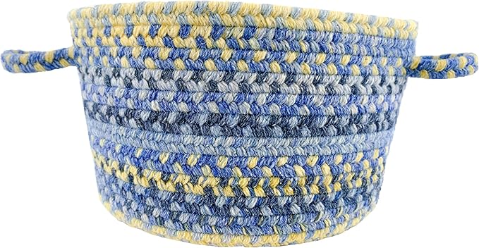 Capel American Heritage Blue Yellow 0' 12" Basket Braided Rug