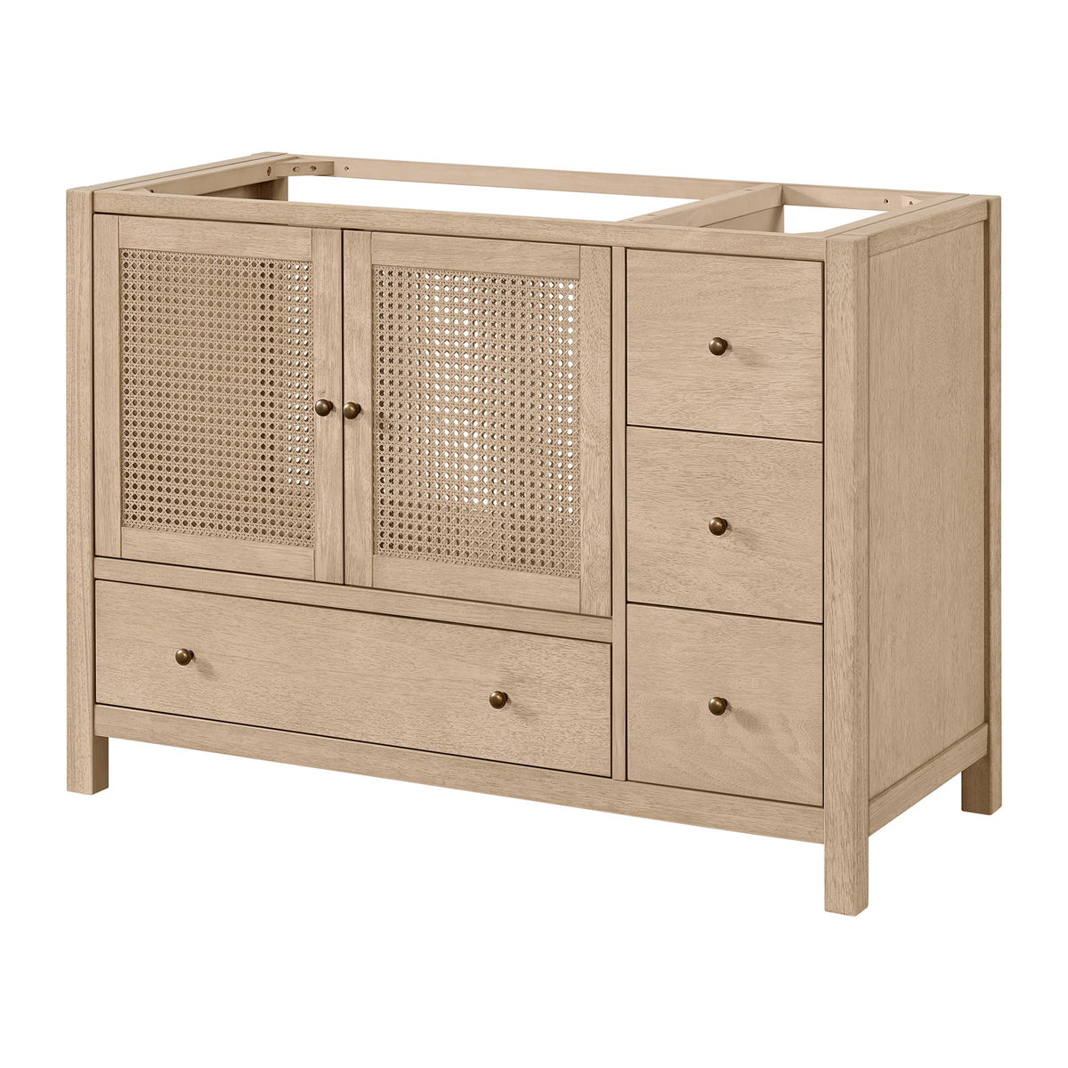 Alaterre Furniture Lucca Bathroom Vanity Cabinet, Natural, 48 Inch