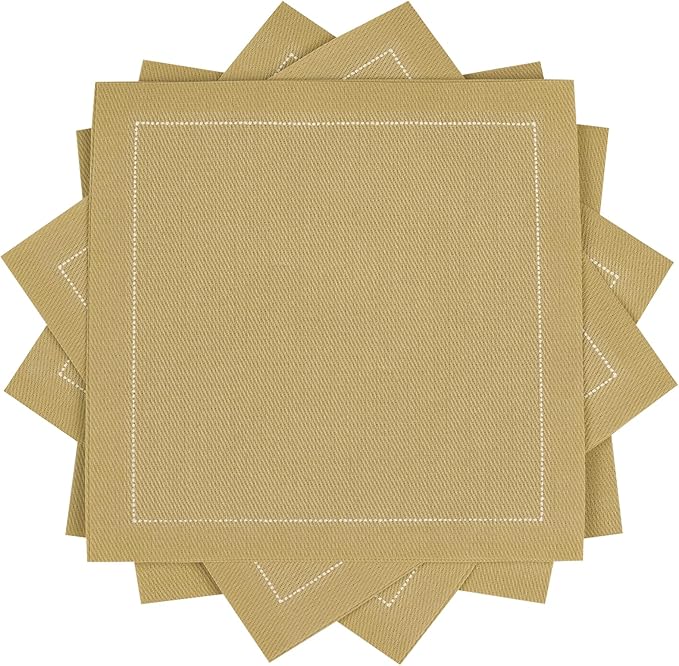 Sand Cotton Cocktail Napkins - 100% Cotton - 50 x pack - 4.5” x 4.5” - Hotel Quality, Soft & Absorbent, Ideal for Home, Party & Special Events, Bridal Showers, Wedding, Anniversary & Birthdays.