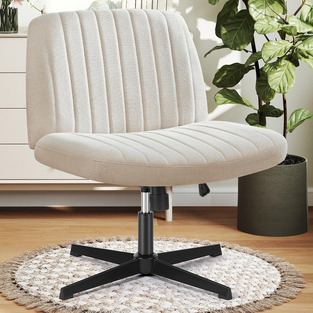 DUMOS Criss Cross Chair, Cross Legged Vanity Chair, Home Office