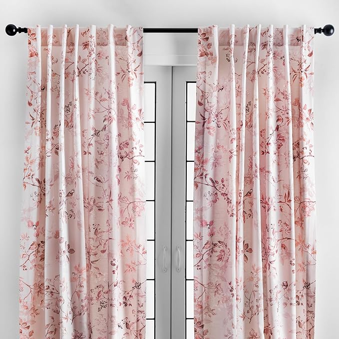 Maison d' Hermine Curtains for Living Room 100% Cotton 96 inch Length Two Panels Light Filtering Curtains for Bedroom Windows with Rod and Loop Pockets Drapes (Equinoxe Beige, 50" W x 96" L)