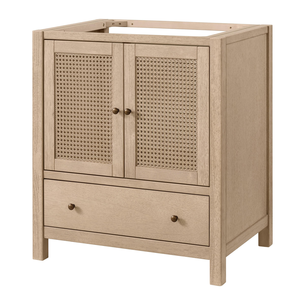 Alaterre Furniture Lucca Bathroom Vanity Cabinet, Natural, 30 Inch