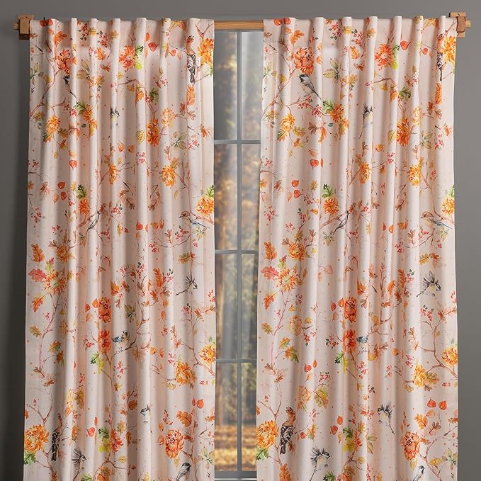 Maison d' Hermine Curtains for Living Room 100% Cotton 84 inch Length Two Panels Light Filtering Curtains for Bedroom Windows with Rod and Loop Pockets Drapes (Kelim Prairie, 50" W x 84" L)