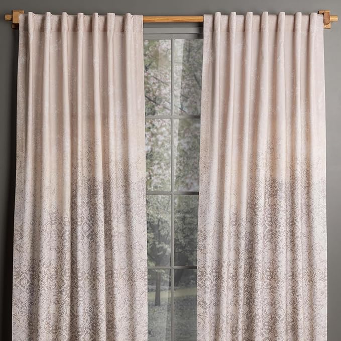 Maison d'Hermine Curtains for Living Room 100% Cotton 124 inch Length Two Panels Window Curtains for Bedroom with Loop & Rod Pockets - Imperfection - Fog, 50" W x 124" L