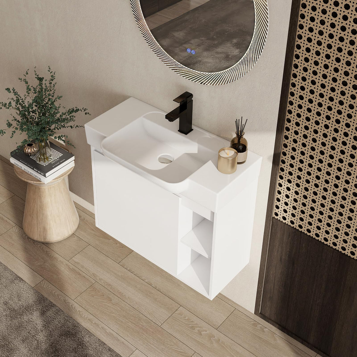 28" Floating Bathroom Vanity with Sink, 28 Inch Wall-mounted Vanity