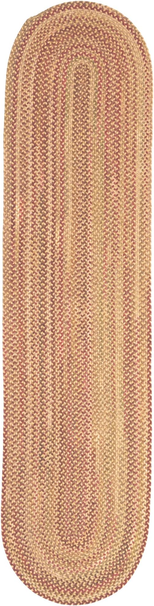 Capel American Heritage Harvest Gold 2' 0" X 6' 0" Runner Oval Braided Rug