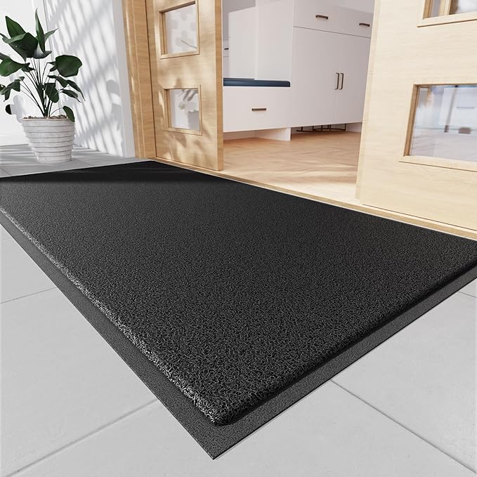 Sturdy Front Door Mat, 48" x 36" Heavy Duty Indoor Outdoor Doormat for Entryway, Fade Resistant, Waterproof Low Profile Entry Mat, Non Slip Welcome Mat for Outside Entrance, Patio, Home