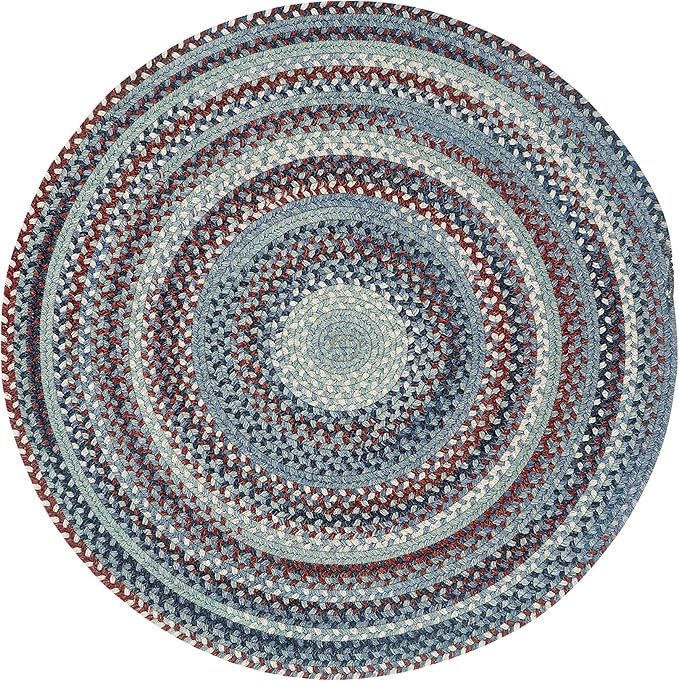 Capel American Heritage Barn Blue 7' 0" Round Braided Rug