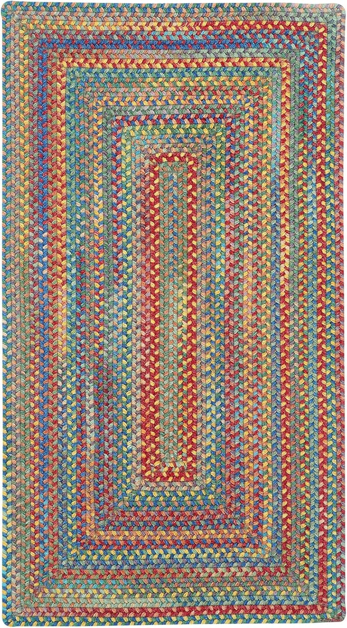 Capel American Heritage Multi 5' 0" X 5' 0" Concentric Rectangle Braided Rug