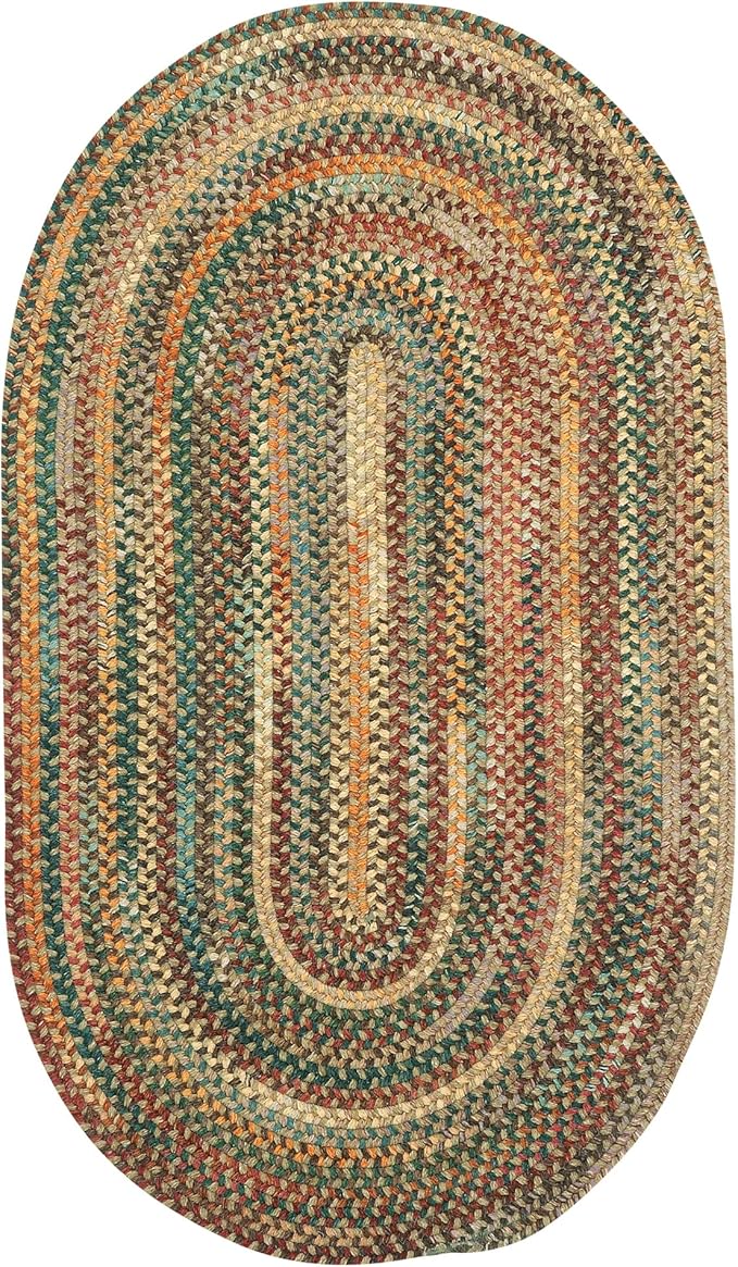Capel American Heritage Tan Multi 8' 0" X 10' 0" Oval Braided Rug