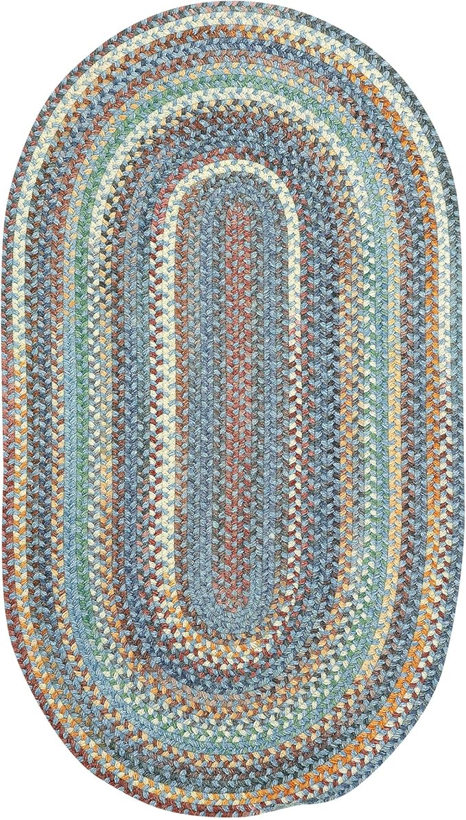 Capel American Heritage Legacy Blue 7'0"X9'0" Oval Braided Rug