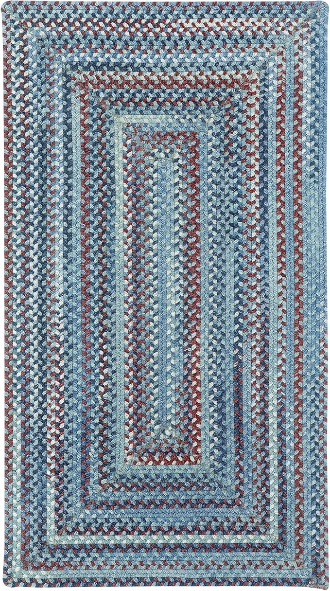 Capel American Heritage Barn Blue 8' 0" X 11' 0" Concentric Rectangle Braided Rug