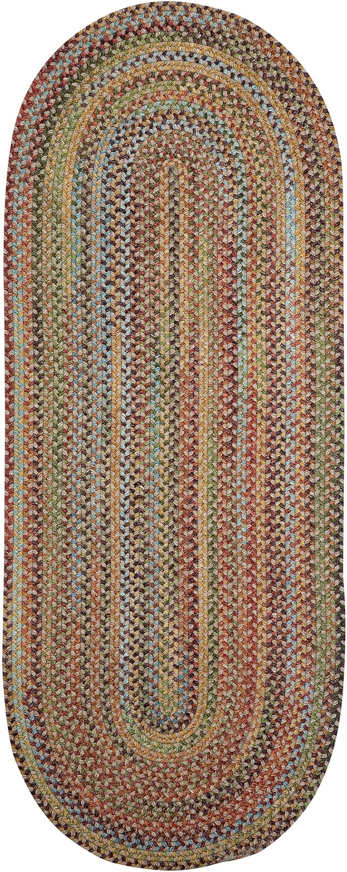 Capel American Heritage Olive Tan 2' 0" X 6' 0" Runner Oval Braided Rug