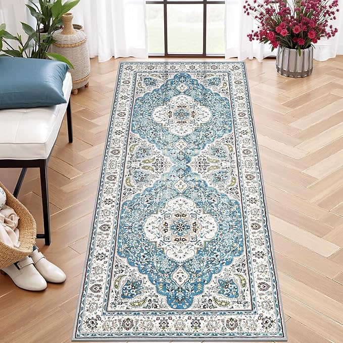 Ciicool Washable Runner Rug Non Slip, 2x5 Rug Non Shedding Pet Friendly Indoor Floor Carpet Hallway for Bathroom Kitchen Living Room Bedside
