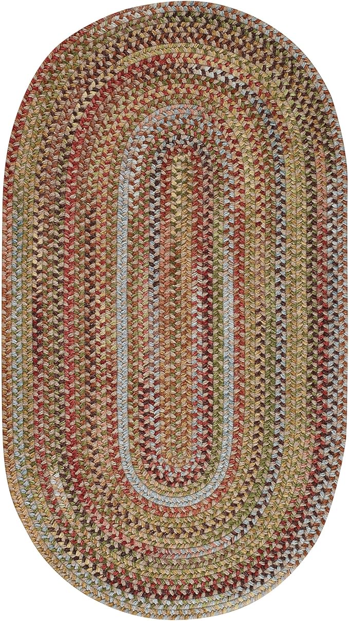 Capel American Heritage Olive Tan 4' 0" X 6' 0" Oval Braided Rug
