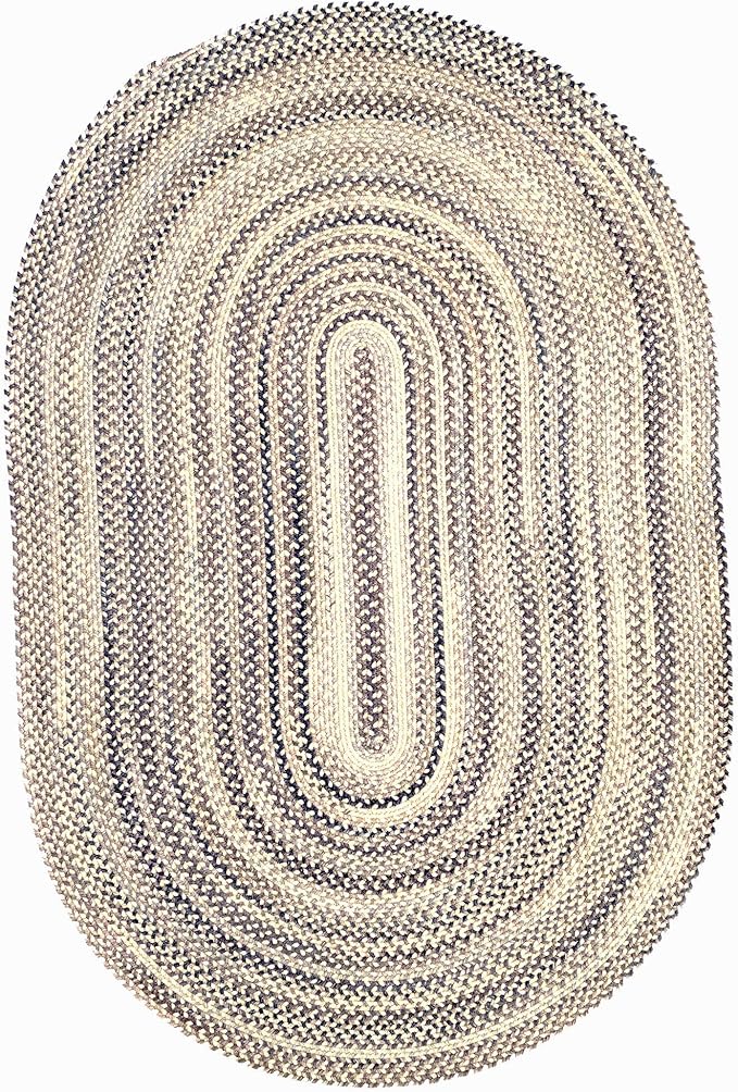 Capel American Heritage Pewter 5' 0" X 8' 0" Oval Braided Rug