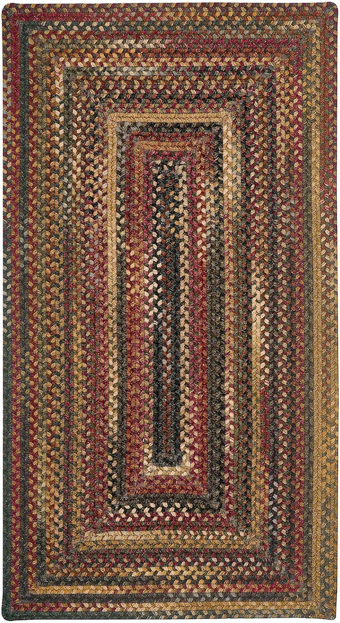 Capel American Heritage Woodstone 0' 24" X 0' 48" Concentric Rectangle Braided Rug