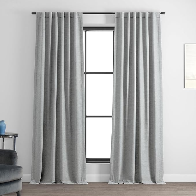 HPD Half Price Drapes Bellino Room Darkening Curtains 84 Inches Long Curtains for Bedroom & Living Room (1 Panel), 50W x 84L, Vista Grey