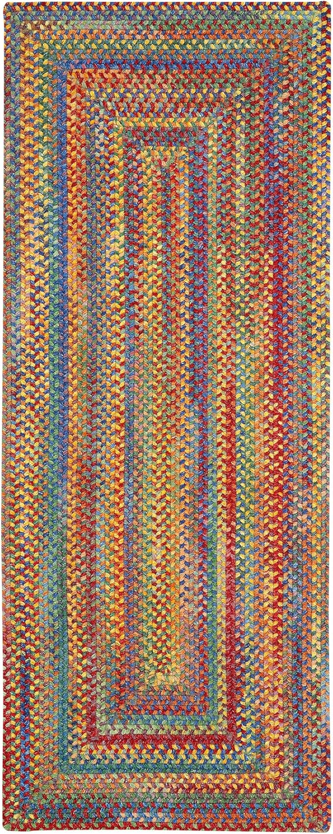 Capel American Heritage Multi 2' 0" X 6' 0" Runner Concentric Rectangle Braided Rug