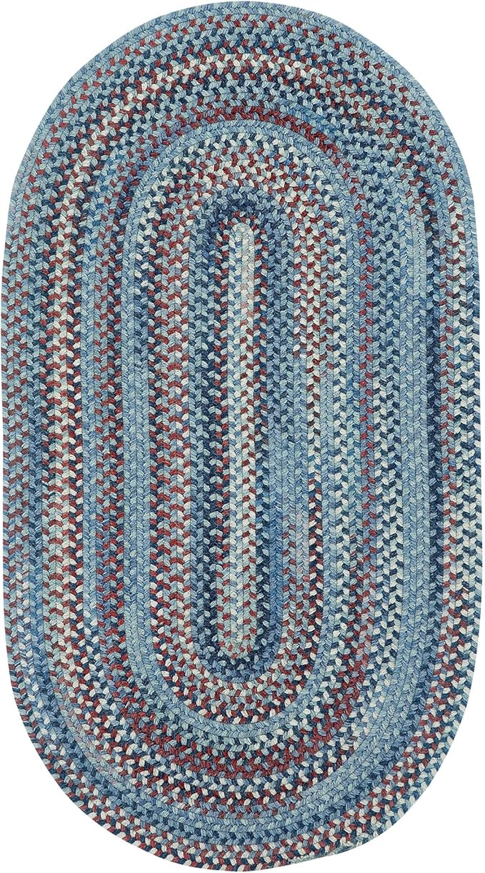 Capel American Heritage Barn Blue 0' 24" X 0' 48" Oval Braided Rug