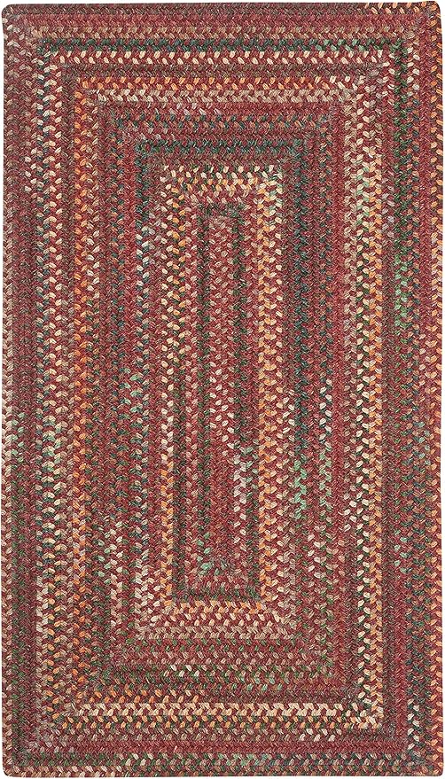 Capel American Heritage Red 8' 0" X 10' 0" Concentric Rectangle Braided Rug