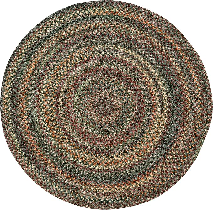 Capel American Heritage Green Multi 7'0"X7'0" Round Braided Rug
