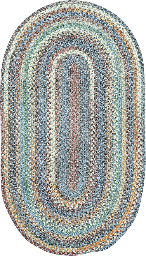 Capel American Heritage Legacy Blue 8' 0" X 10' 0" Oval Braided Rug