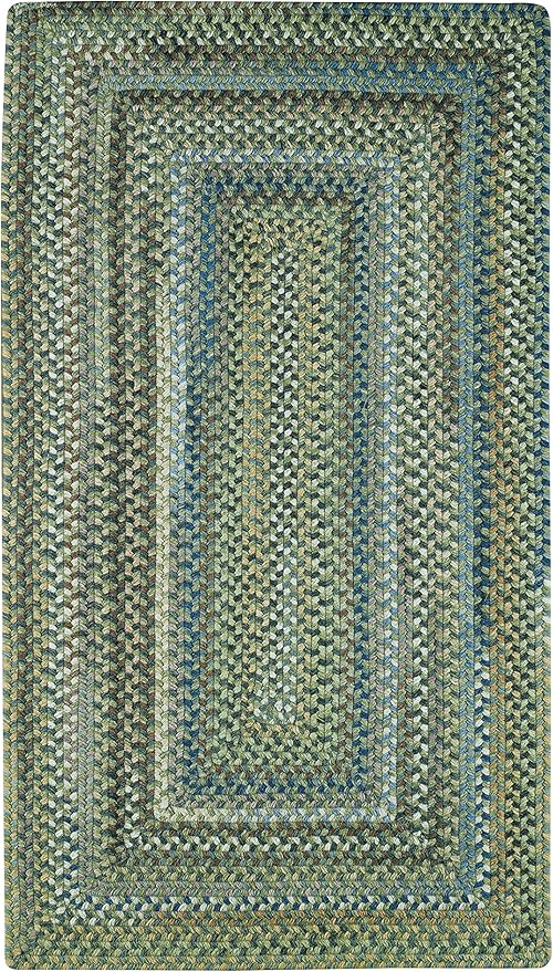 American Heritage Sage 0' 24" X 0' 36" Concentric Rectangle Braided Rug